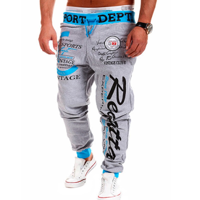 

Men Lovely Sportswear Letter Light Grey Pants