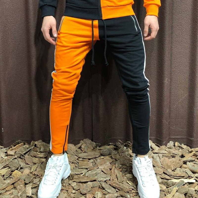 

Lovely Sportswear Patchwork Orange Pants