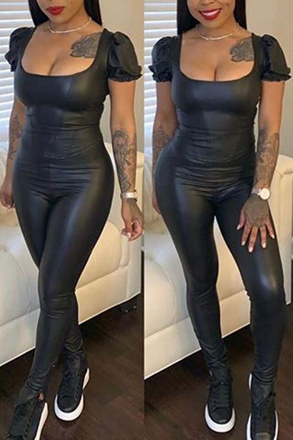 

Lovely Trendy Skinny Black One-piece Jumpsuit