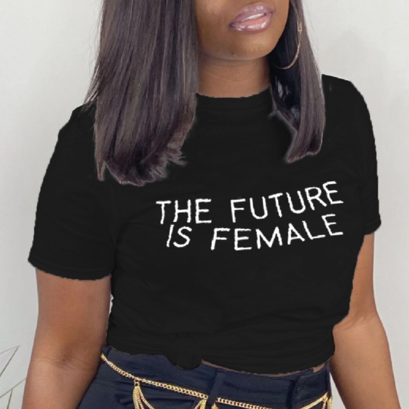 

Lovely Leisure O Neck Letter Black T-shirt