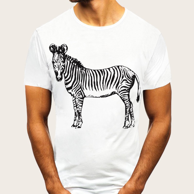 

Lovely Leisure O Neck Print White T-shirt