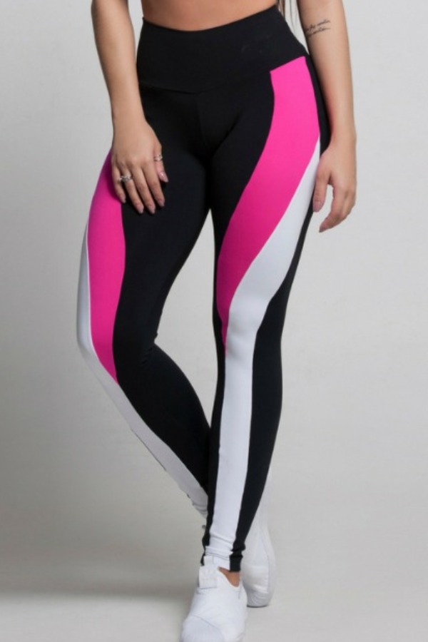 

Lovely Sportswear Patchwork Rose Red Pants