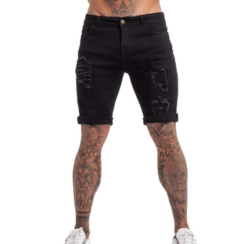 

Lovely Stylish Broken Holes Black Shorts