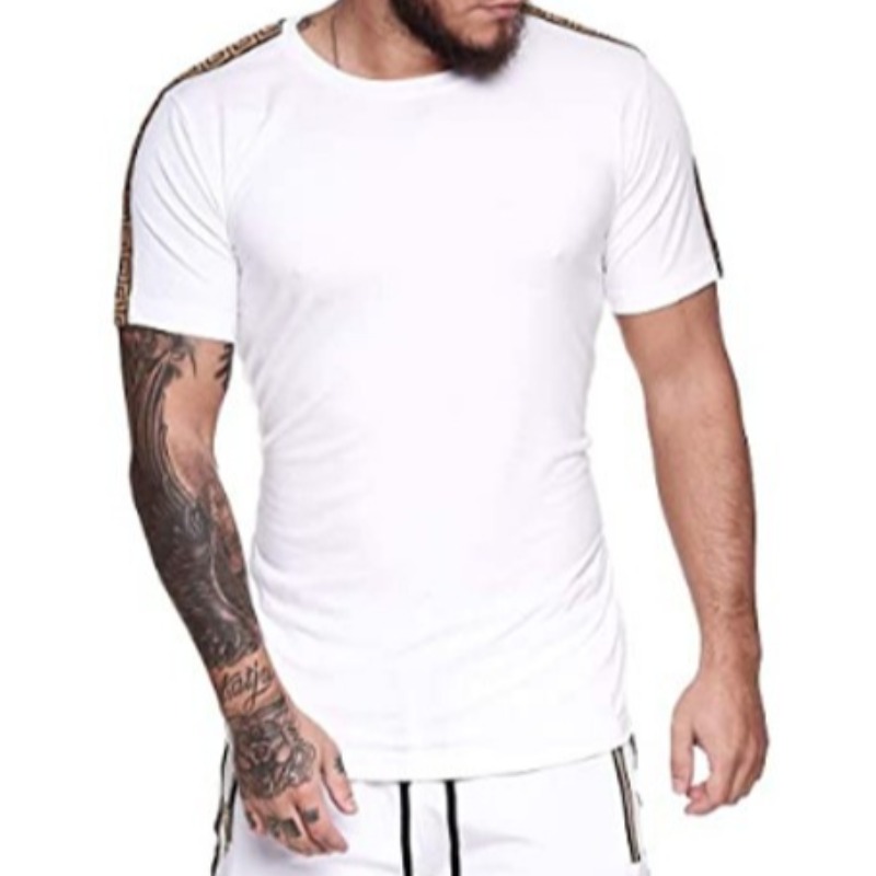 

Lovely Casual Patchwork White T-shirt