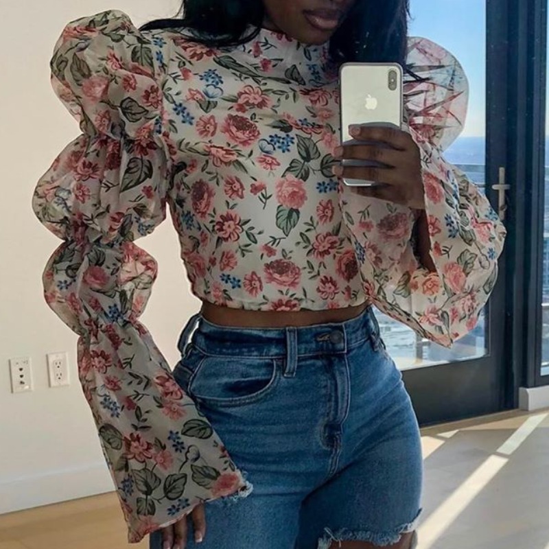 

Lovely Stylish Floral Print Multicolor Blouse, Multi