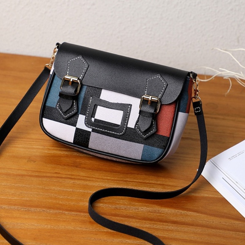 

Lovely Stylish Patchwork Black Crossbody Bag