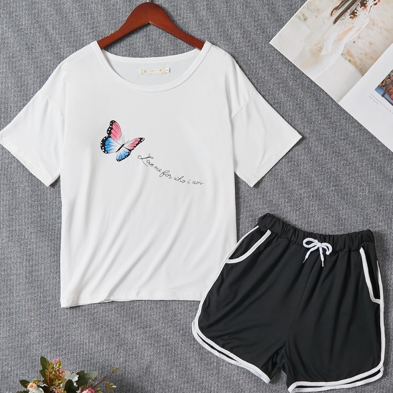 

Lovely Leisure Print White Sleepwear