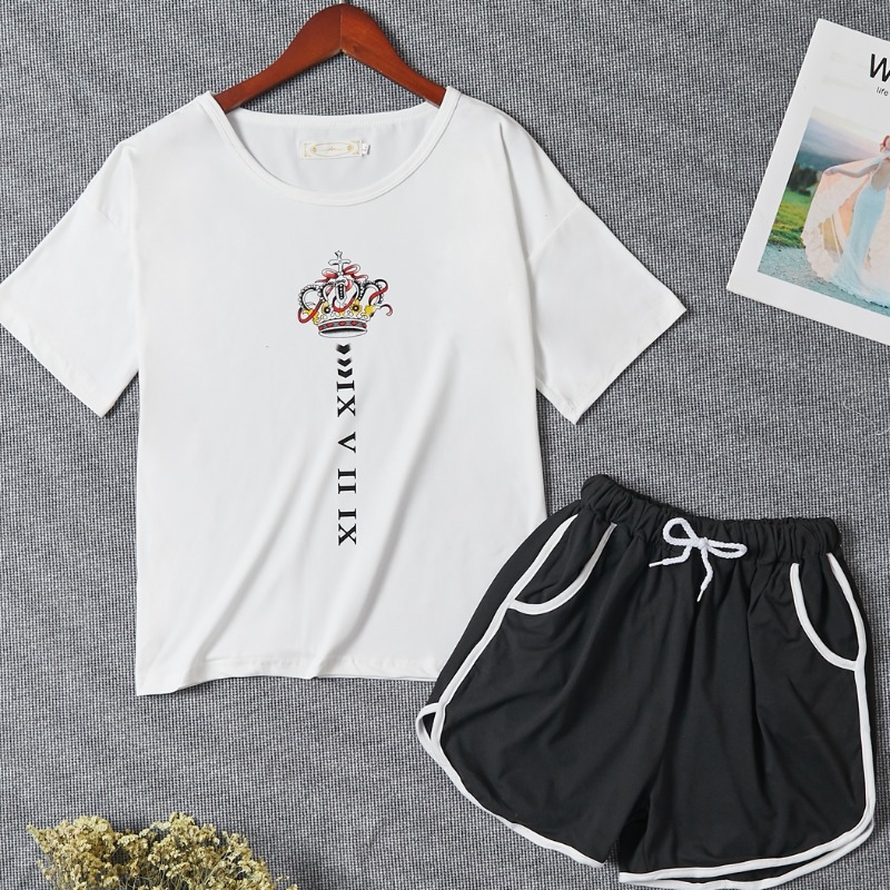 

Lovely Leisure Letter Print White Sleepwear
