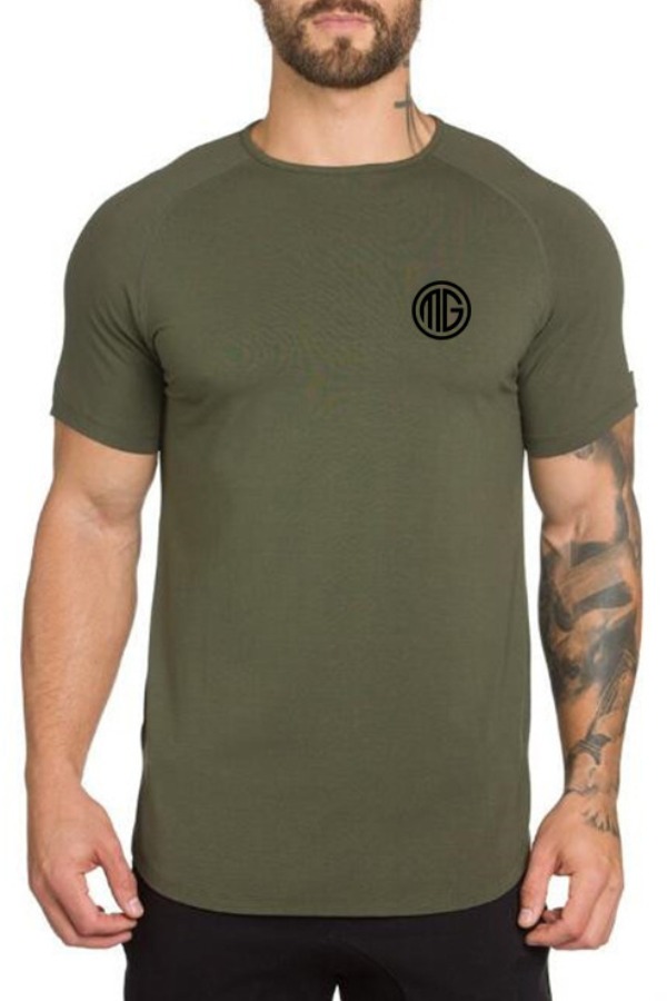 

Lovely Sportswear Letter Army Green T-shirt