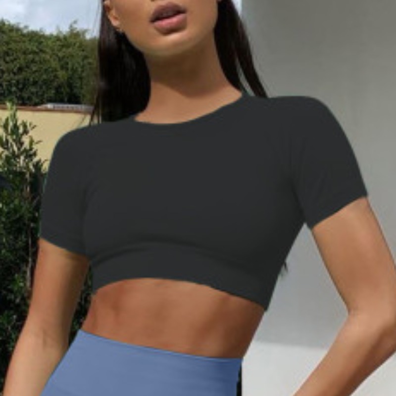 

Lovely Casual O Neck Skinny Black T-shirt