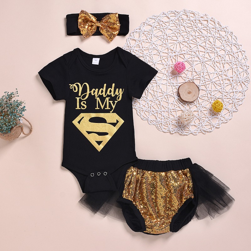 

Lovely Stylish Letter Pritn Black Girl Two-piece Shorts Set