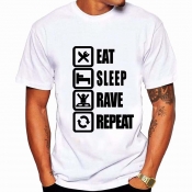 Lovely Leisure O Neck Letter Print White T-shirt