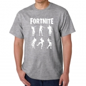 Men Lovely Leisure O Neck Print Grey T-shirt