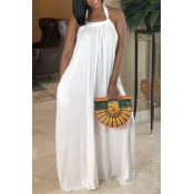 Lovely Casual Loose White Maxi Dress