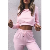 Lovely Sportswear Patchwork Light Pink Loungewear
