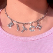 Lovely Trendy Letter Silver Necklace