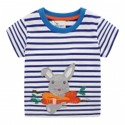 Lovely Casual Striped Blue Girl T-shirt