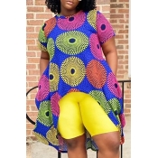 Lovely Casual Print Multicolor Plus Size Blouse