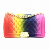 Lovely Trendy Chain Strap Multicolor Crossbody Bag