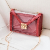 LW Chic See-through Red Crossbody Bags