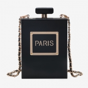 Lovely Chic Chain Strap Black Crossbody Bag