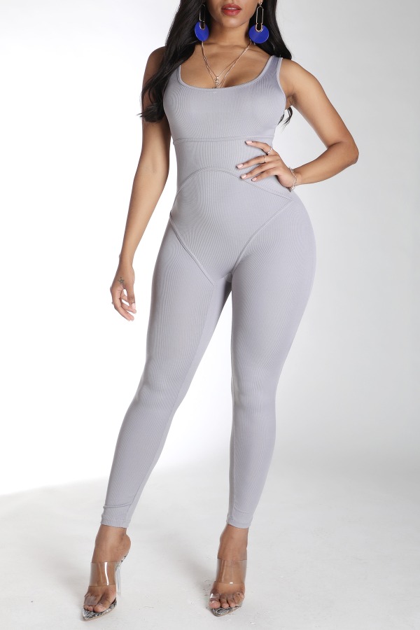 

Lovely Trendy Basic Skinny Grey One-piece Jumpsuit