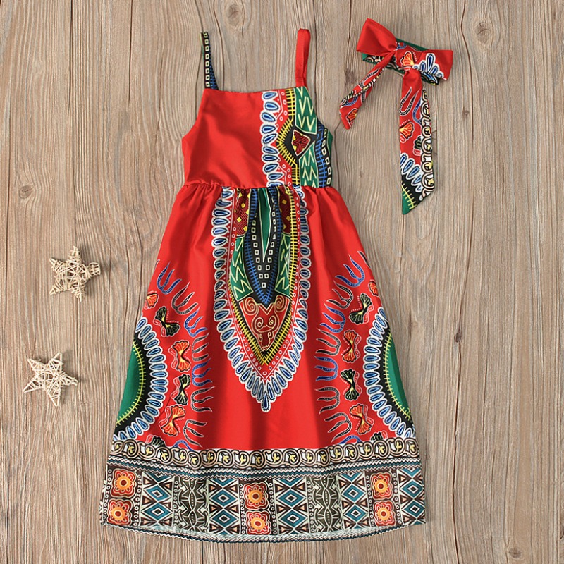 

Lovely Bohemian Print Red Gril Maxi Dress