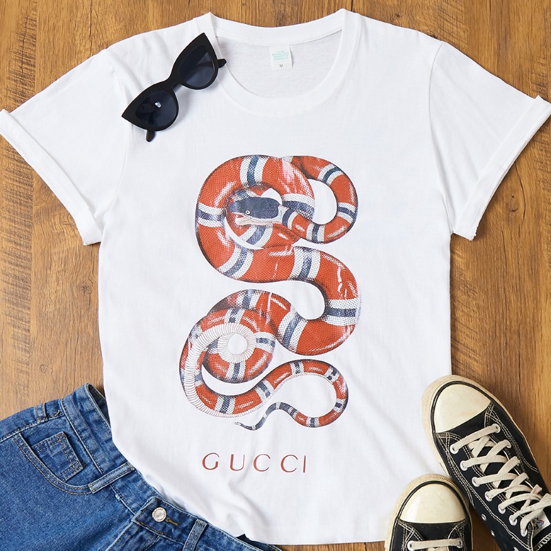 

Lovely Leisure O Neck Print White T-shirt