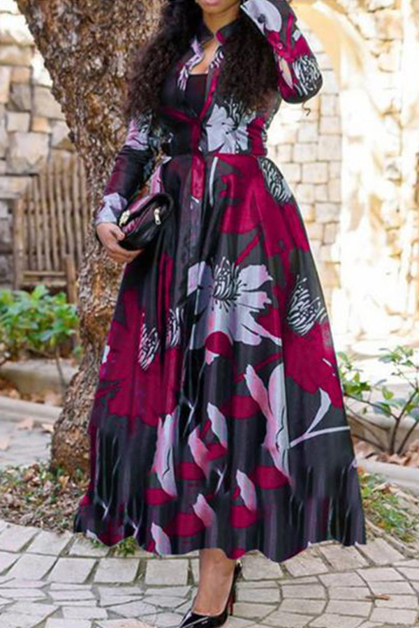 

Lovely Casual Print Red Ankle Length Dress