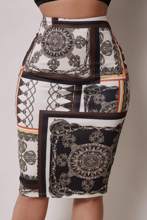 

Lovely Trendy Print Multicolor Skirt, Multi