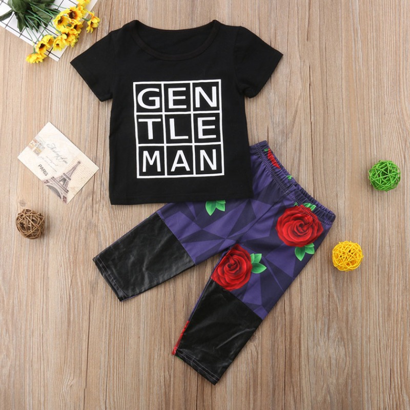 

Lovely Casual Letter Print Black Boy Two-piece Pants Set