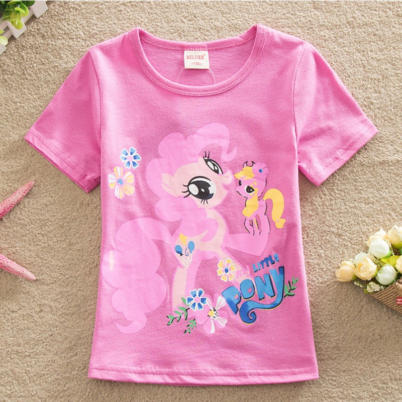 

Lovely Casual Cartoon Print Pink Girl T-shirt