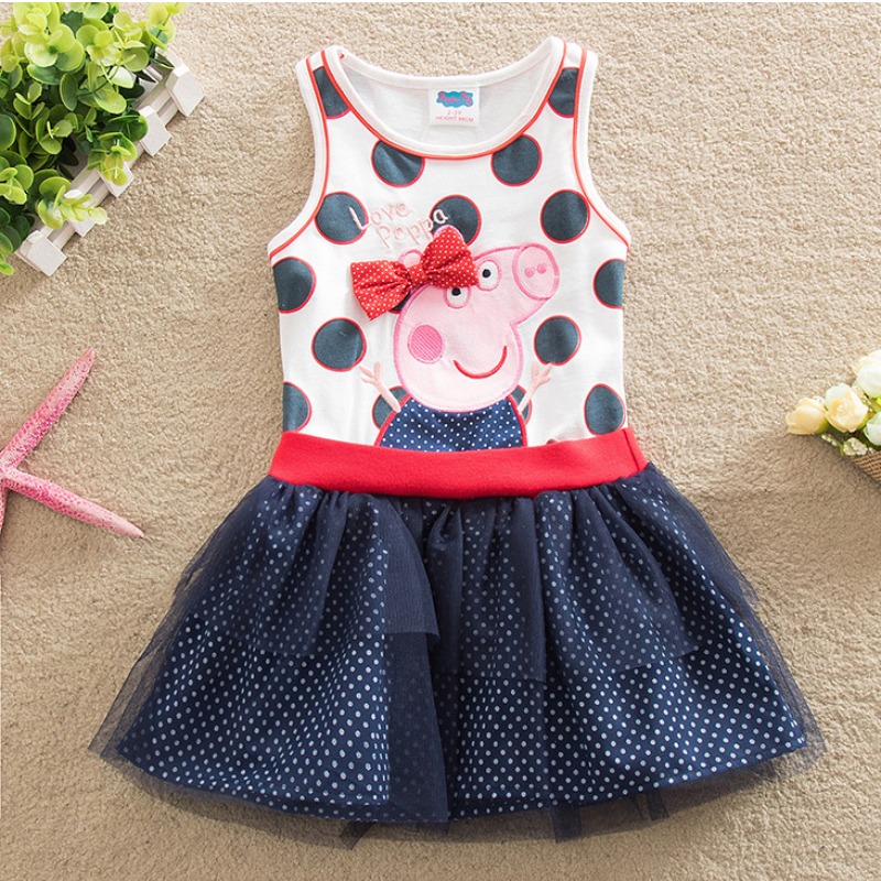 

Lovely Stylish Cartoon Print Black Girl Knee Length Dress