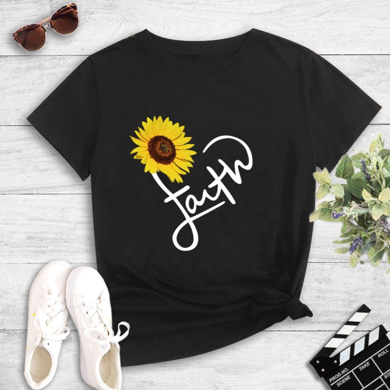 

Lovely Leisure O Neck Print Black T-shirt