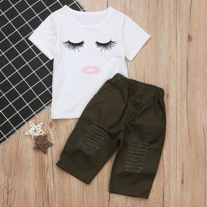 

Lovely Casual Print White Girl Two-piece Pants Set
