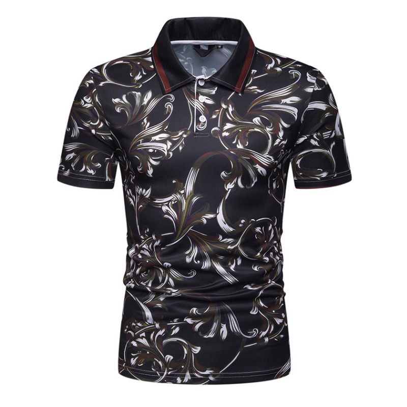 

Lovely Stylish Turndown Collar Print Brown Shirt