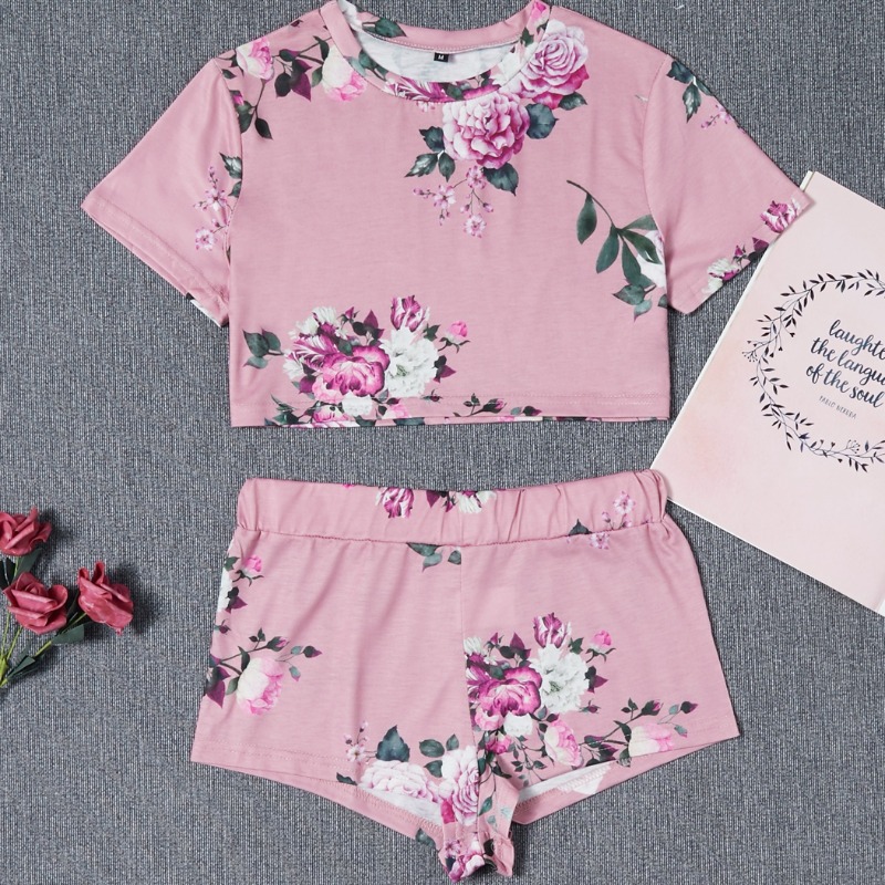 

Lovely Leisure Print Pink Sleepwear
