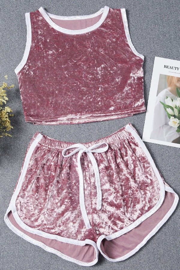 

Lovely Leisure Patchwork Pink Sleepwear