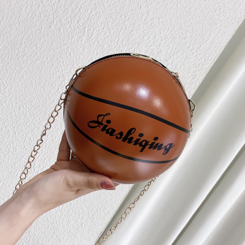 

Lovely Stylish Basketball Brown Crossbody Bag