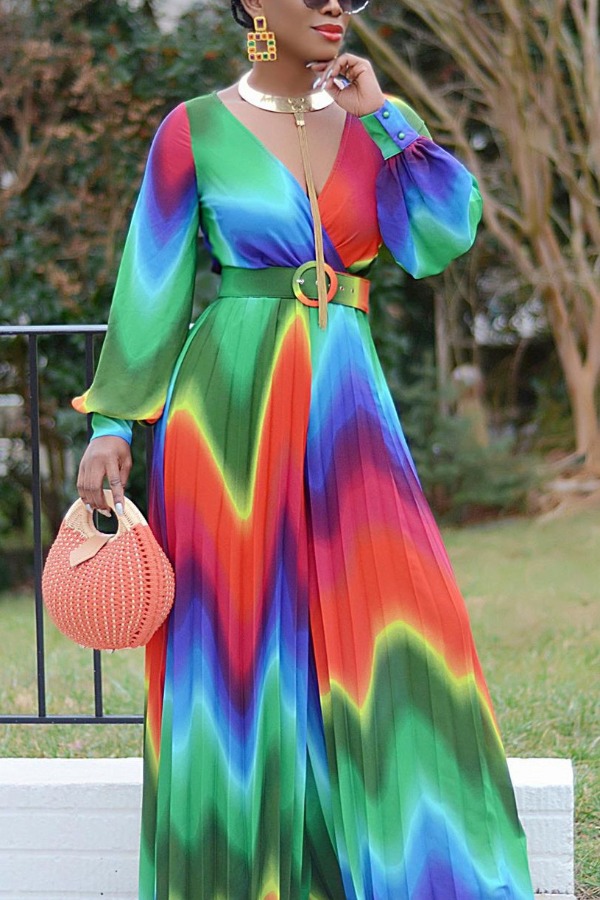 

Lovely Bohemian Tie-dye Multicolor One-piece Jumpsuit, Multi