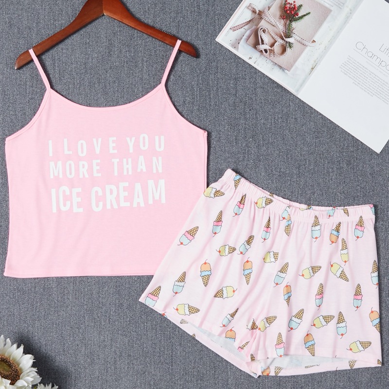 

Lovely Leisure Print Pink Sleepwear