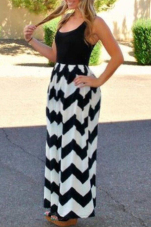 

Lovely Casual Patchwork Black Maxi Plus Size Dress