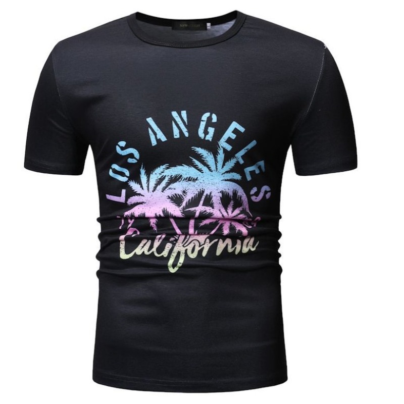 

Lovely Leisure O Neck Print Black T-shirt