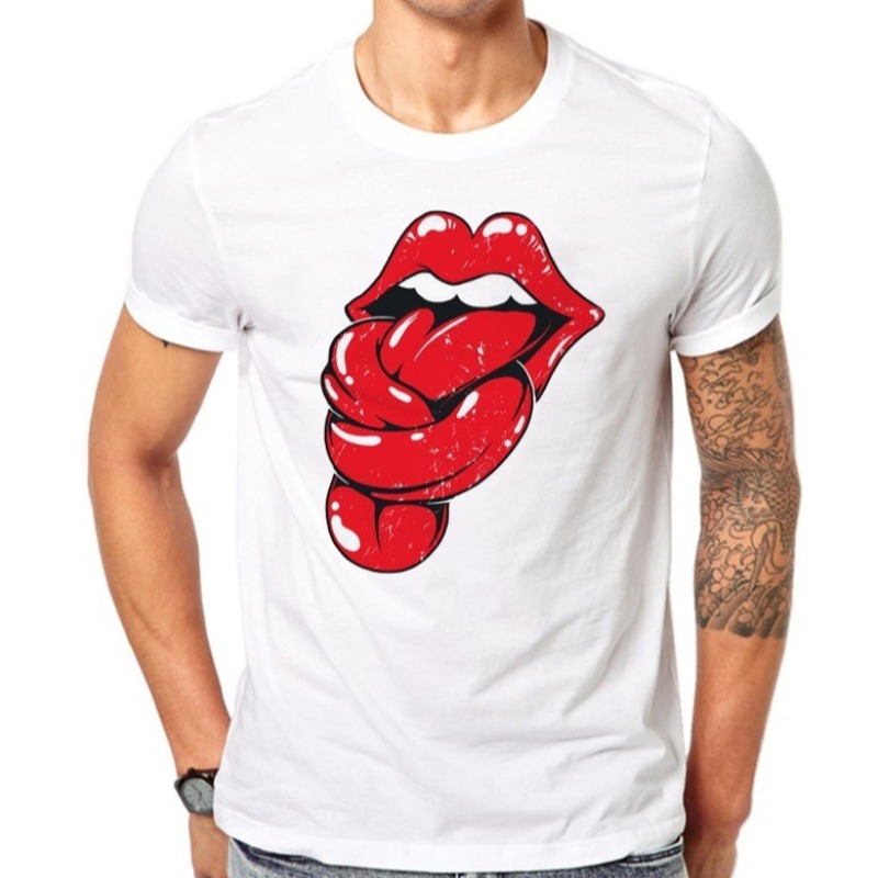 

Lovely Leisure Lip Print White T-shirt