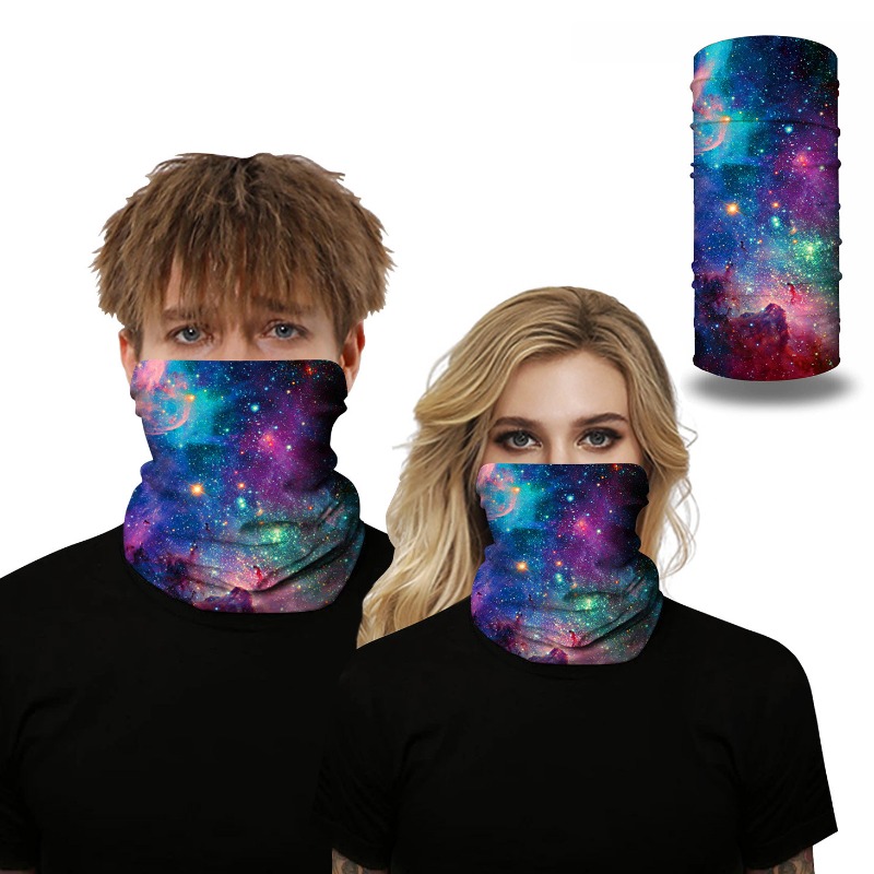 

Lovely Leisure Starry Sky Print Multicolor Face Scarf, Multi