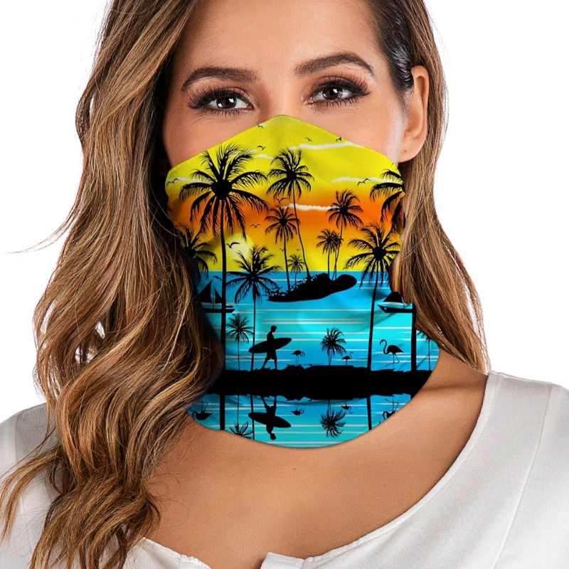 

Lovely Leisure Print Blue Face Scarf