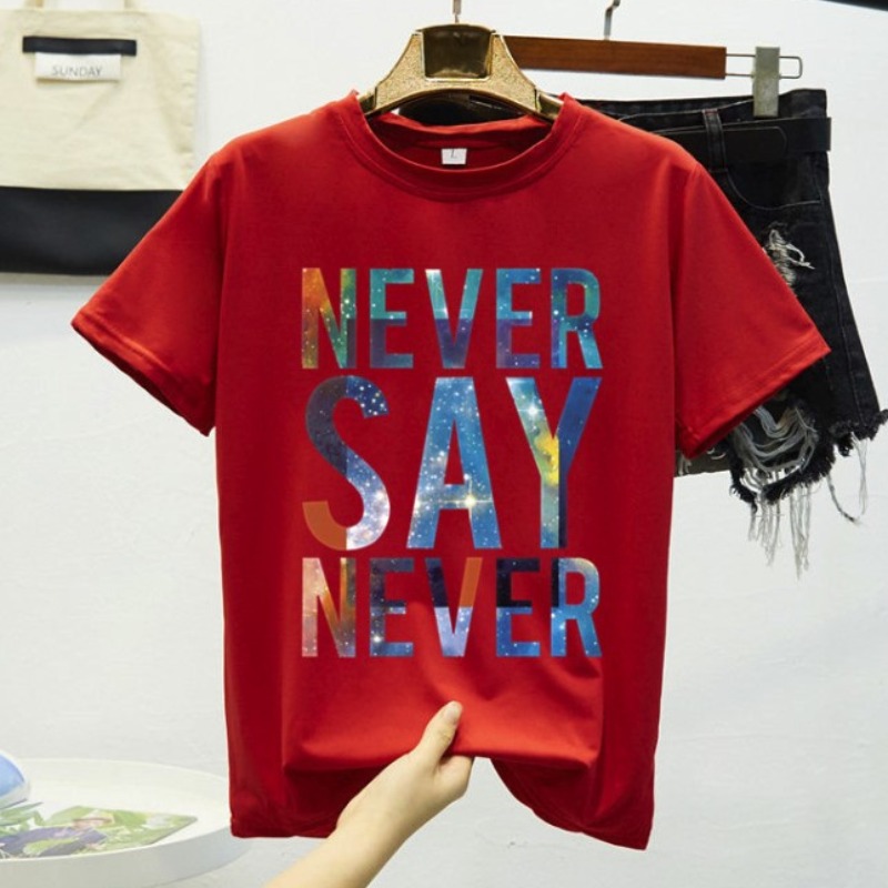 

Lovely Casual O Neck Letter Red T-shirt