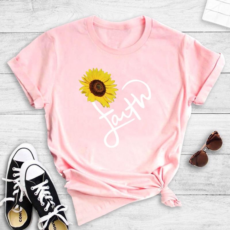 

Lovely Leisure O Neck Print Pink T-shirt