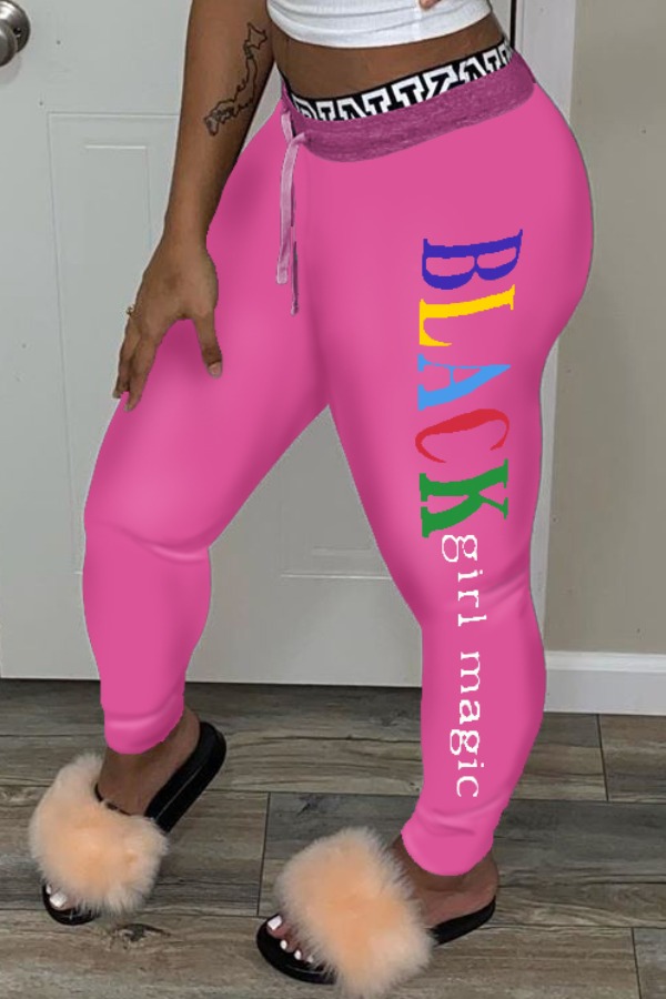 

Lovely Leisure Letter Pink Pants