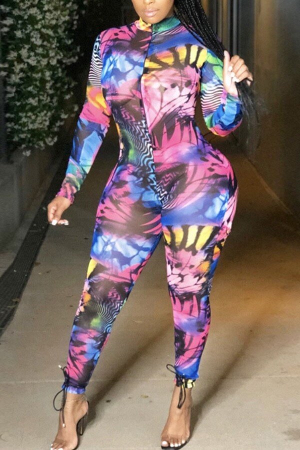 Lovely Trendy Print Multicolor One-piece Jumpsuit